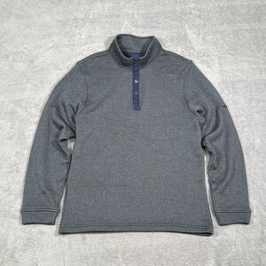 Swannies 1/4 Snap Pullover Sweater Men L Gray Mock Neck Golf Casual Wolff Fleece